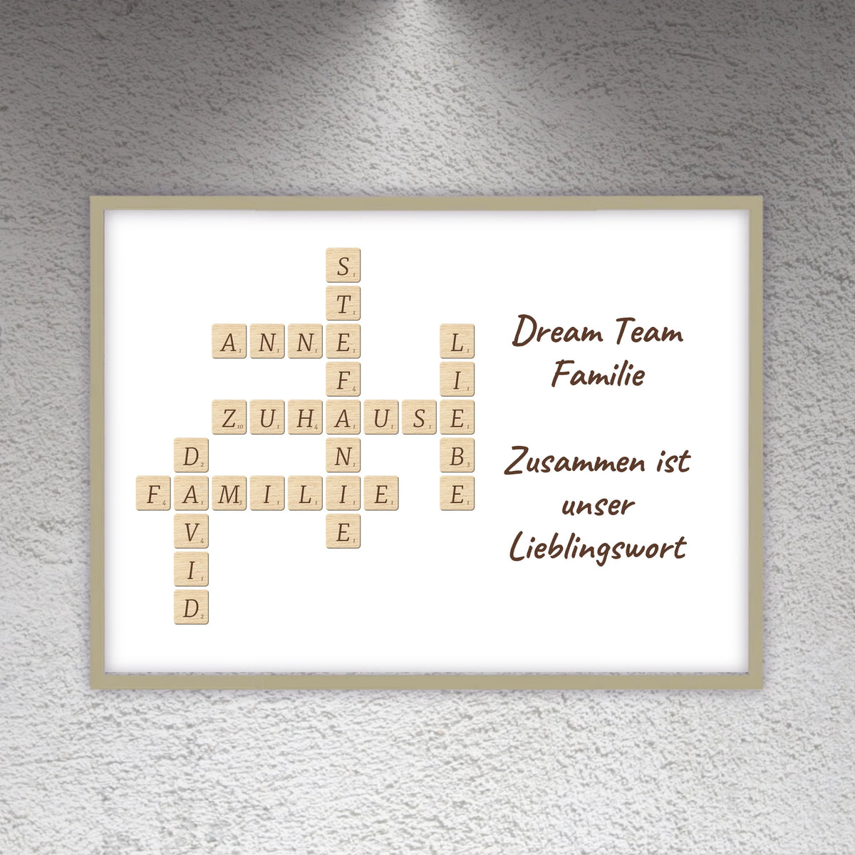 Familien Scrabble - individuelle Poster mit Galerierahmen oder als Leinwand