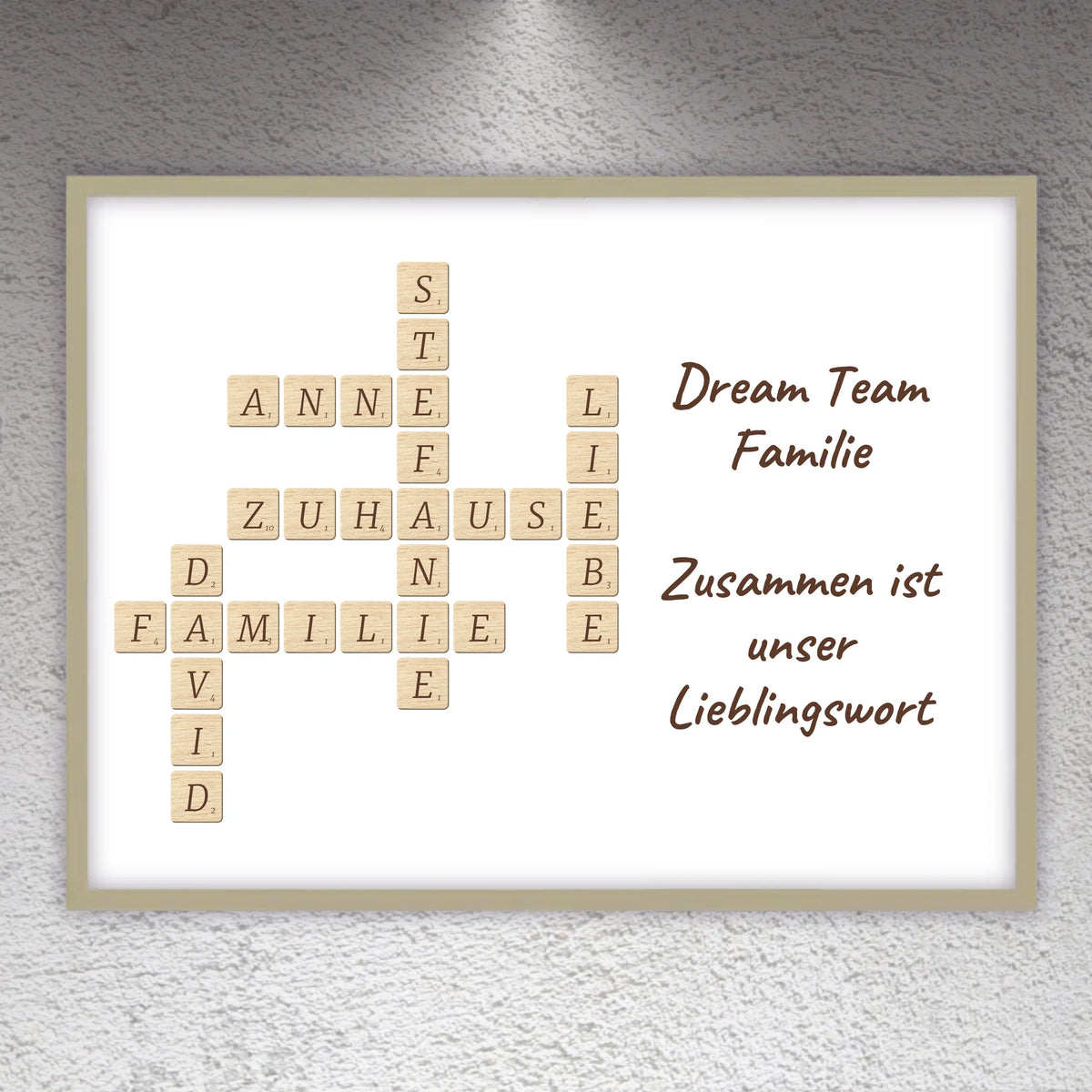 Familien Scrabble - individuelle Poster mit Galerierahmen oder als Leinwand