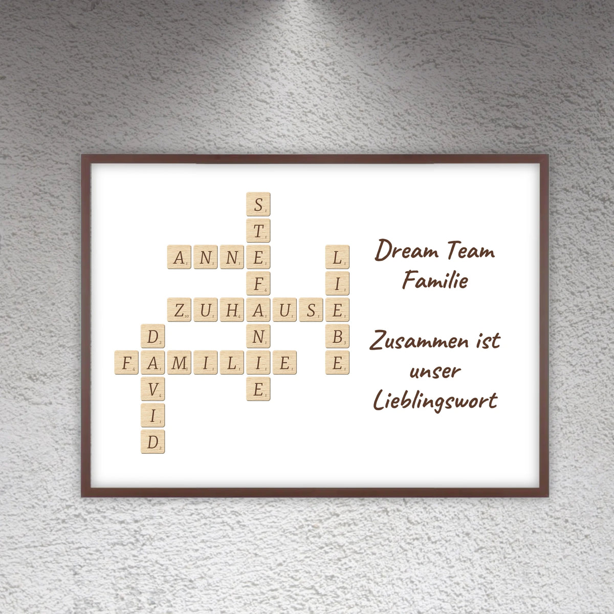 Familien Scrabble - individuelle Poster mit Galerierahmen oder als Leinwand