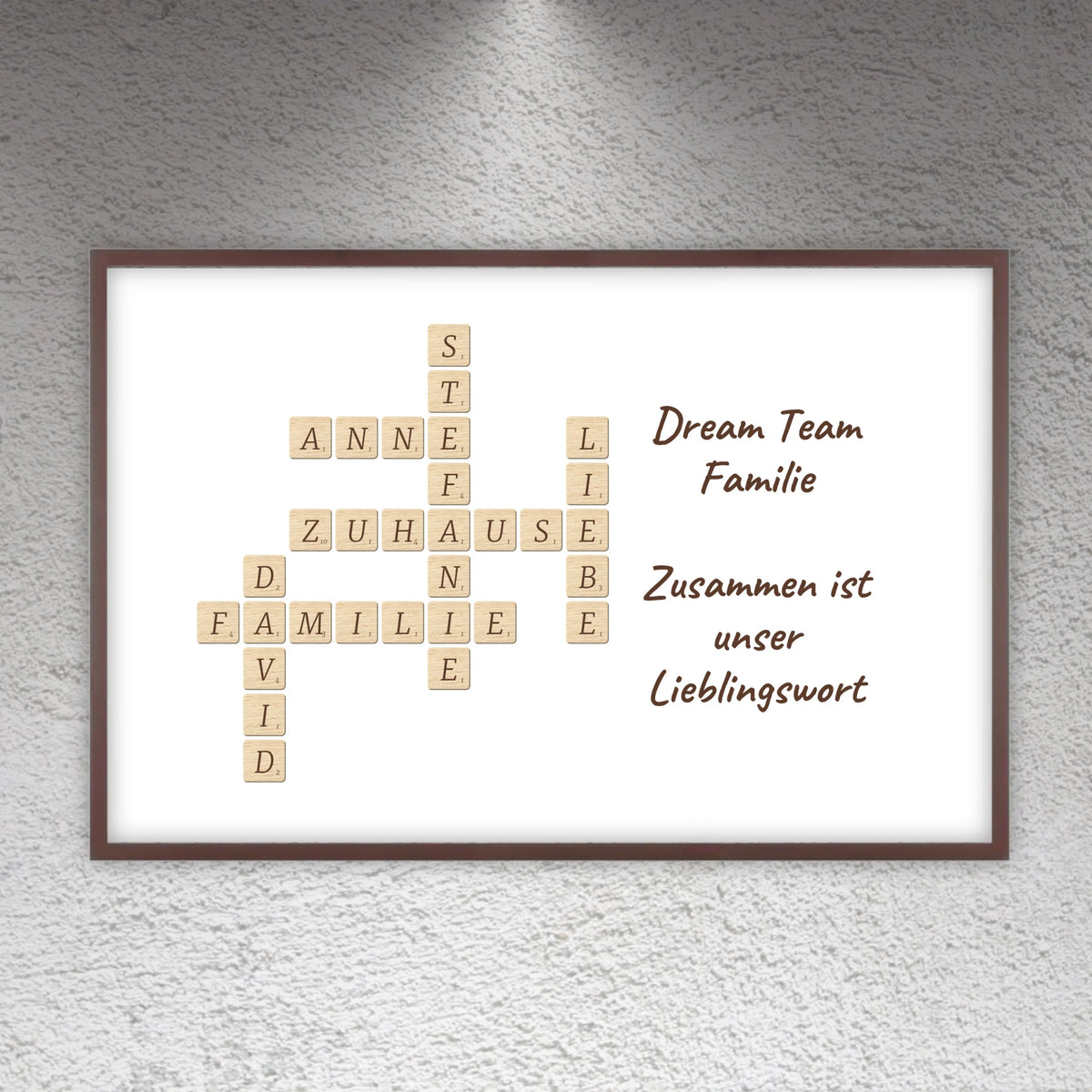 Familien Scrabble - individuelle Poster mit Galerierahmen oder als Leinwand