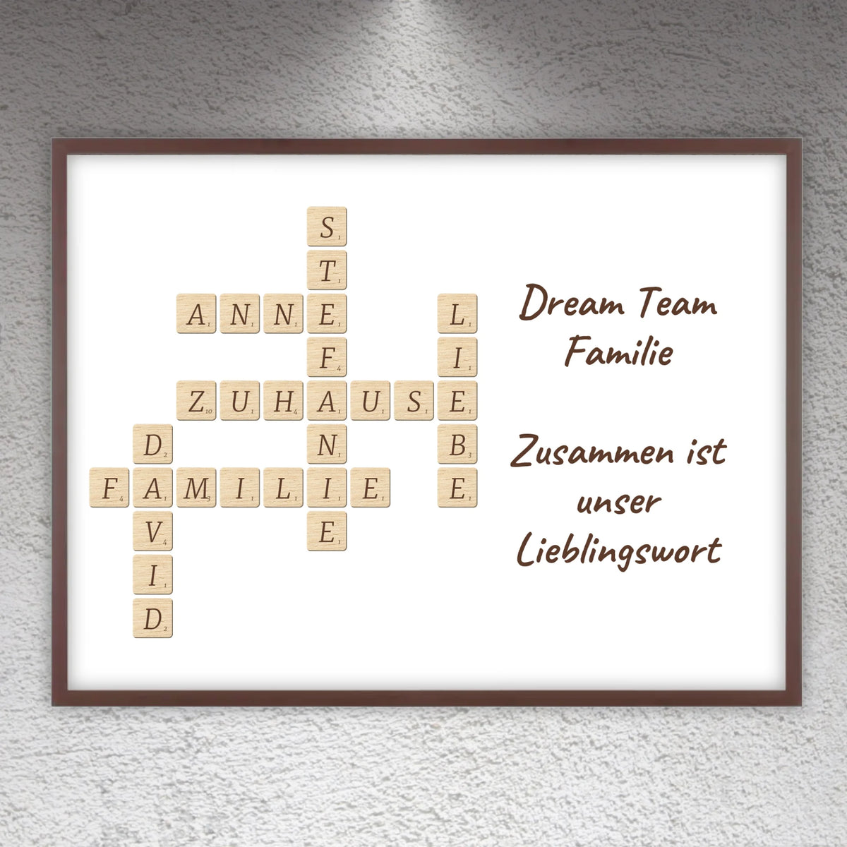 Familien Scrabble - individuelle Poster mit Galerierahmen oder als Leinwand