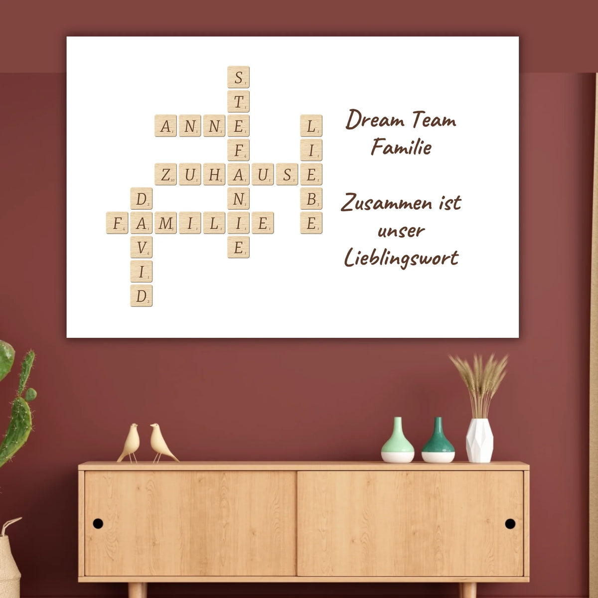 Familien Scrabble - individuelle Poster mit Galerierahmen oder als Leinwand