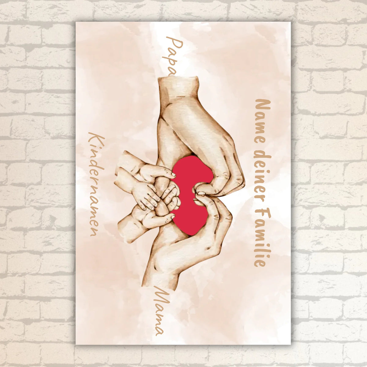 Heart Hand "Family" - Individual picture with gallery frame