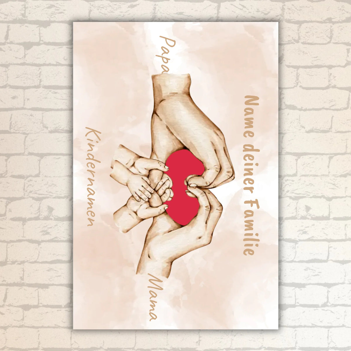 Heart Hand "Family" - Individual picture with gallery frame
