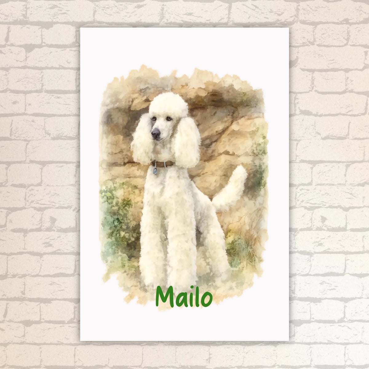 Personalisiertes Portrait Hund in Wasserfarben - individuelles Poster oder Leinwand | Personalize Palace