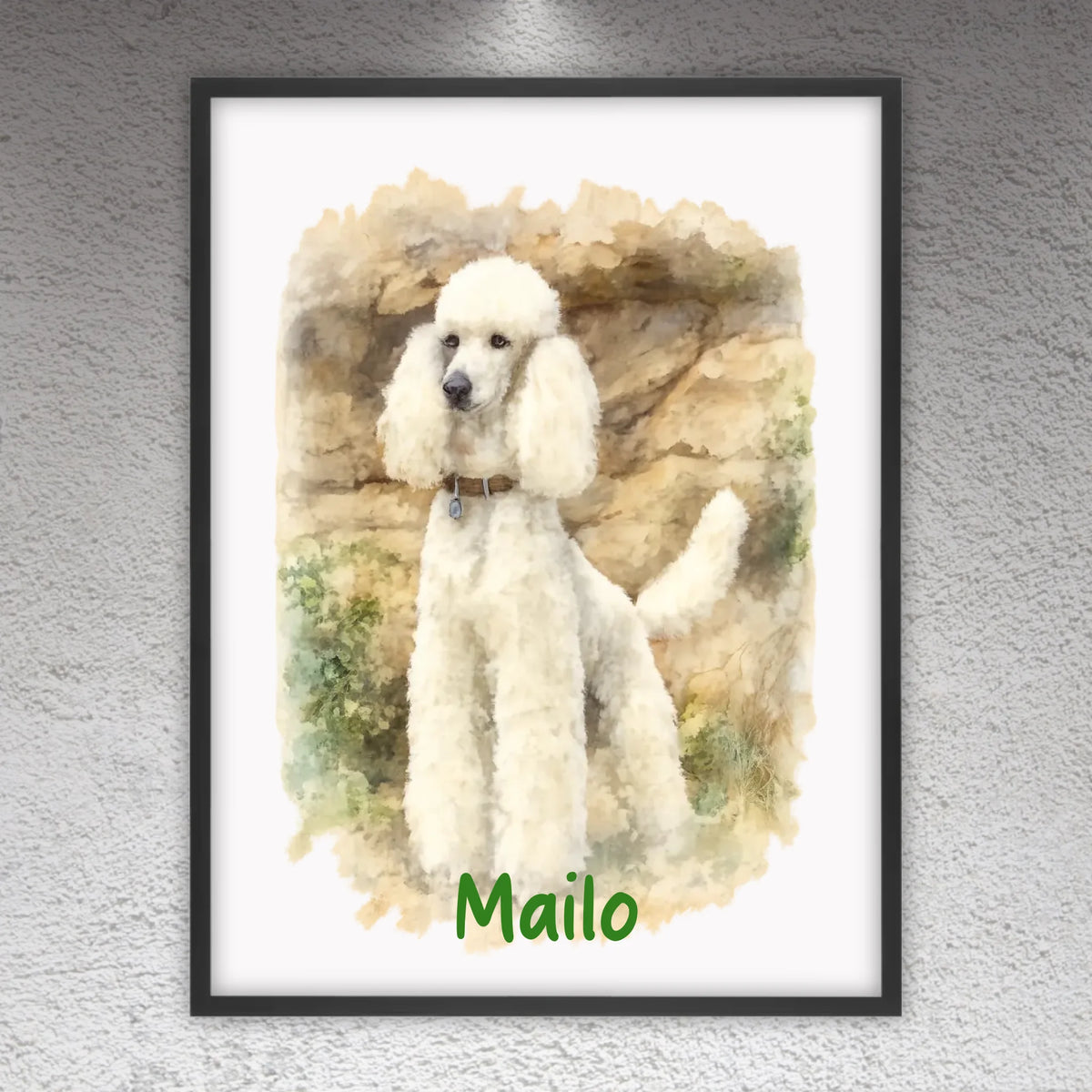 Personalisiertes Portrait Hund in Wasserfarben - individuelles Poster oder Leinwand