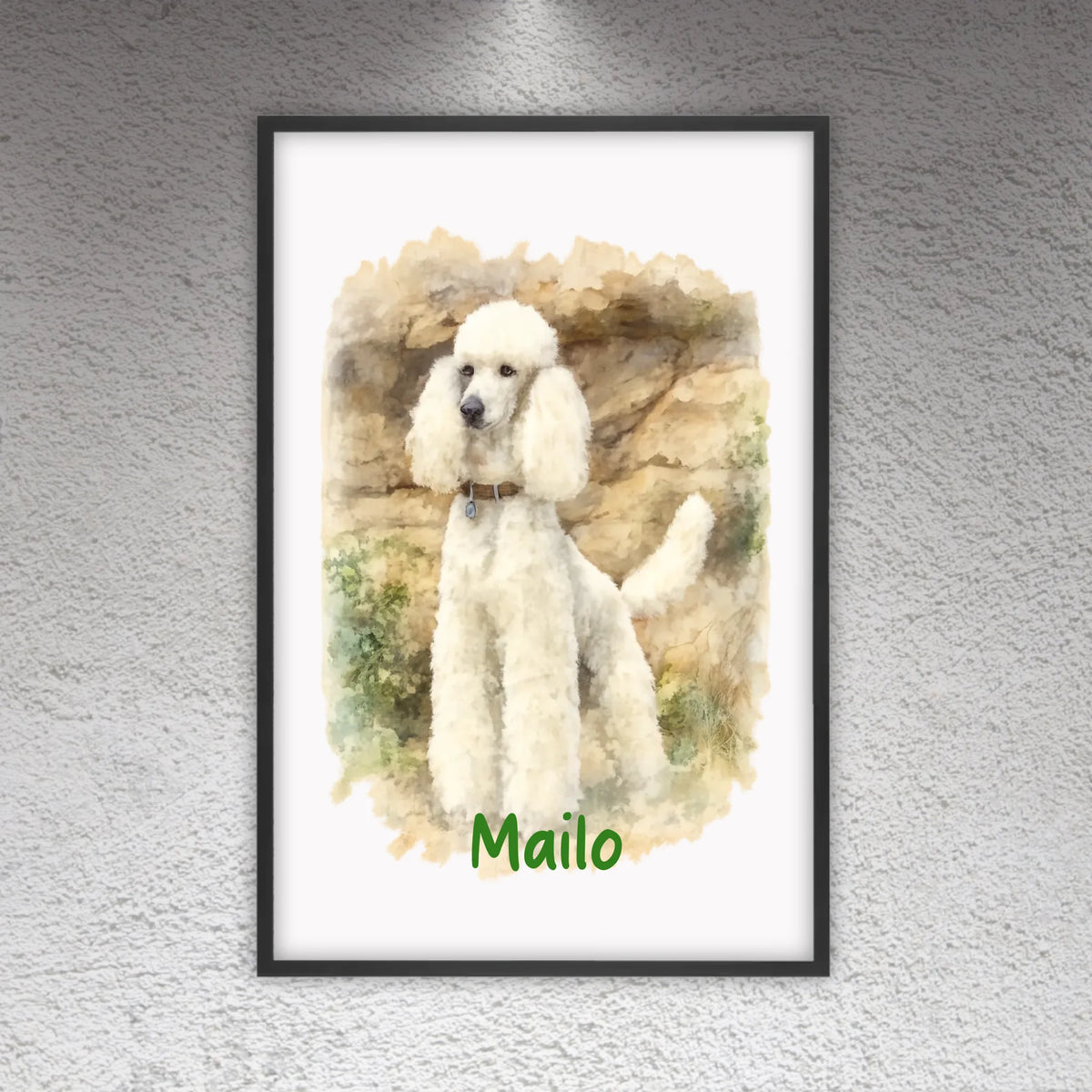 Personalisiertes Portrait Hund in Wasserfarben - individuelles Poster oder Leinwand | Personalize Palace