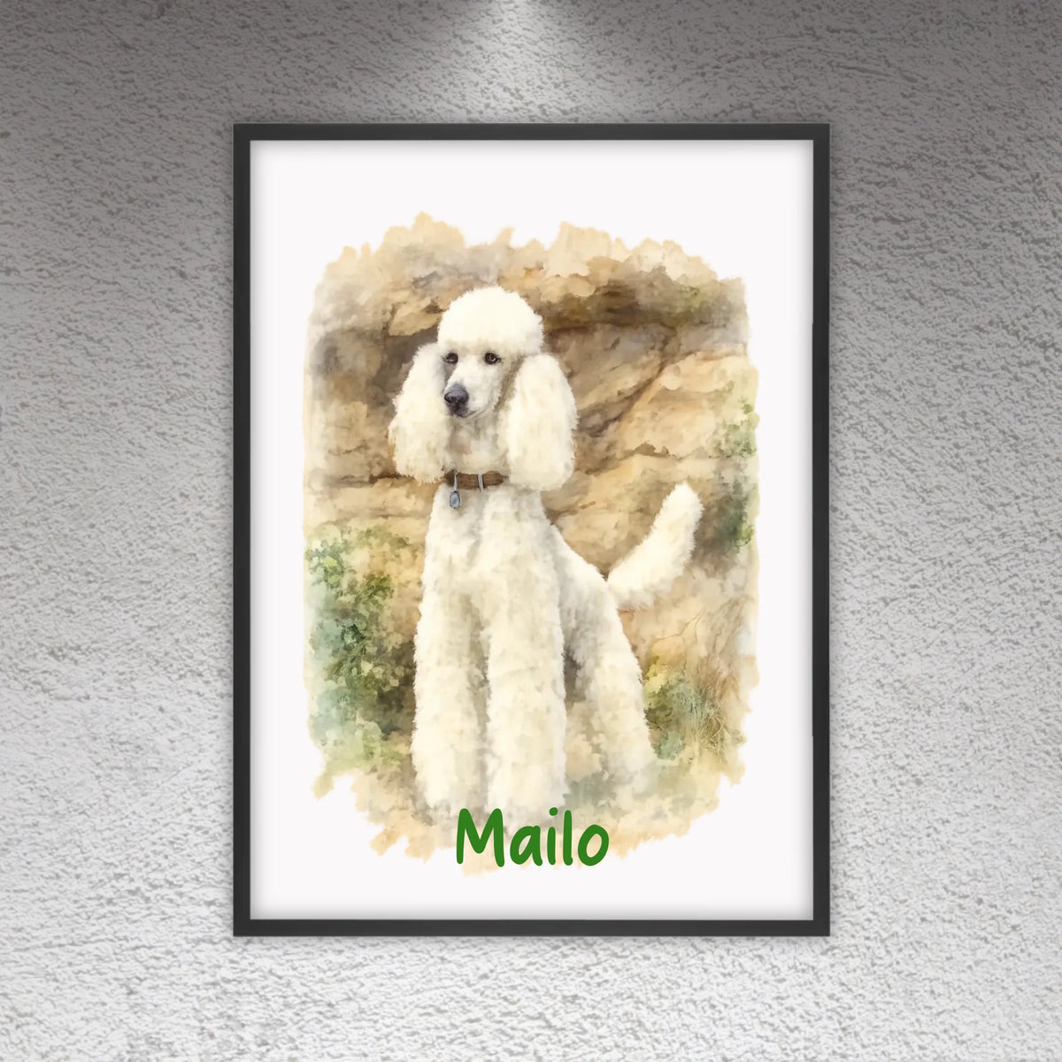 Personalisiertes Portrait Hund in Wasserfarben - individuelles Poster oder Leinwand | Personalize Palace
