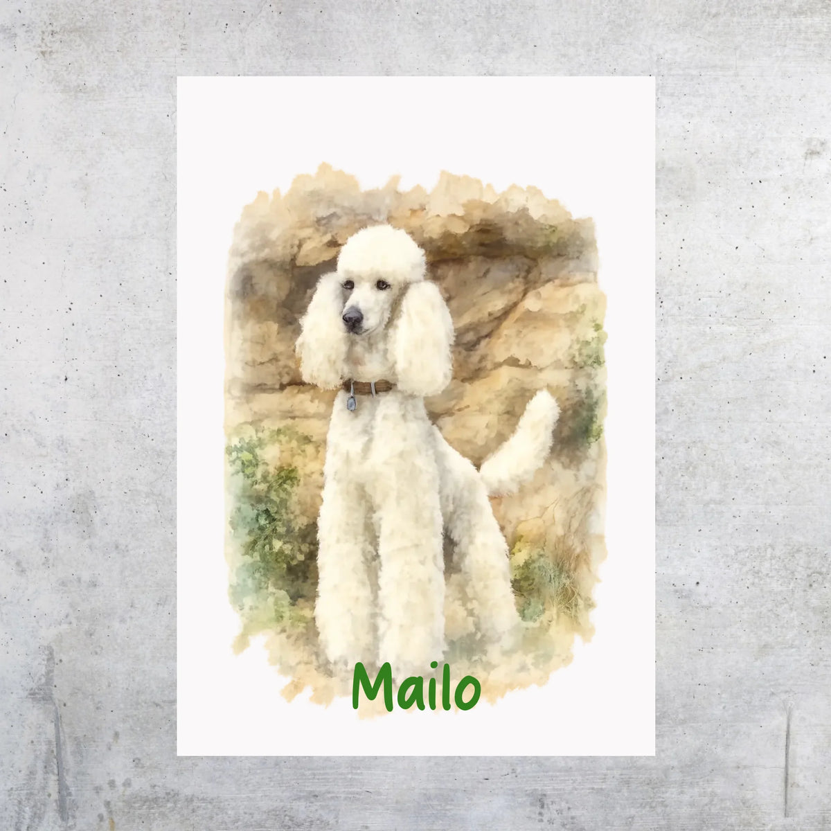 Personalisiertes Portrait Hund in Wasserfarben - individuelles Poster oder Leinwand | Personalize Palace