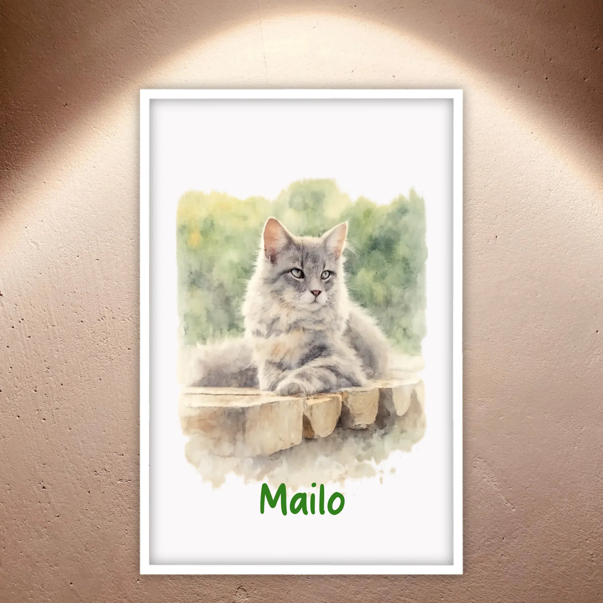 Personalisiertes Portrait deiner Katze in Wasserfarben - individuelles Poster oder Leinwand | Personalize Palace