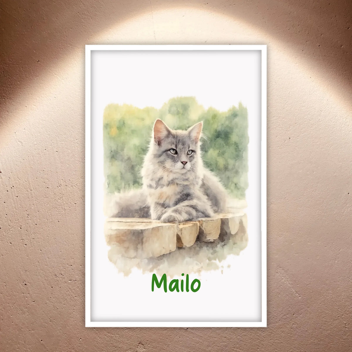 Personalisiertes Portrait deiner Katze in Wasserfarben - individuelles Poster oder Leinwand | Personalize Palace