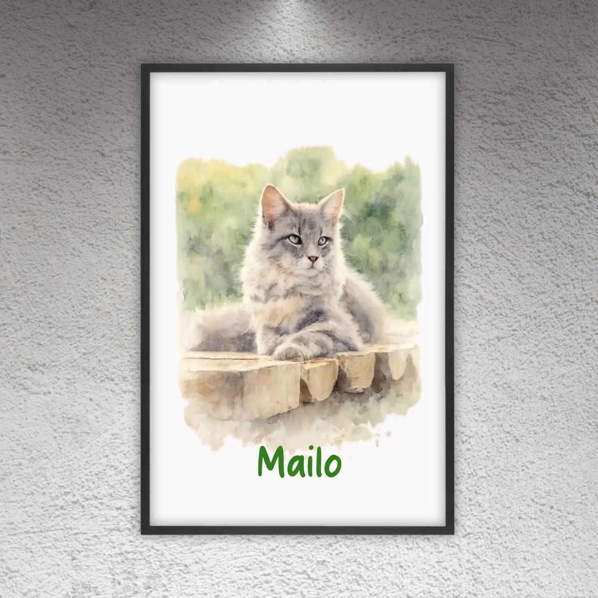 Personalisiertes Portrait deiner Katze in Wasserfarben - individuelles Poster oder Leinwand | Personalize Palace