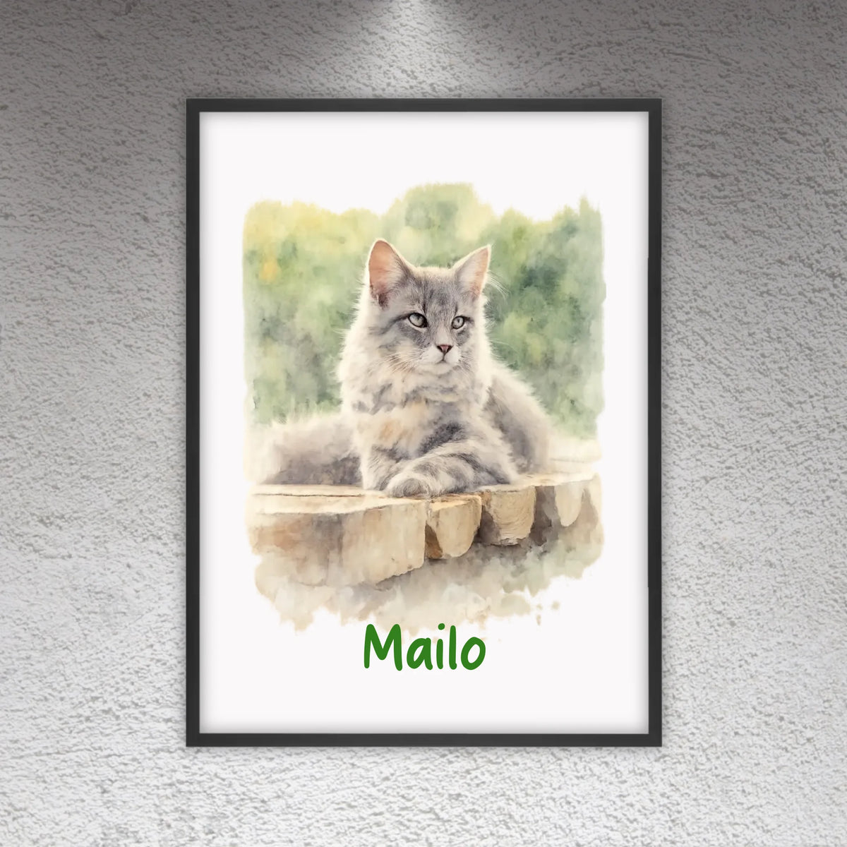 Personalisiertes Portrait deiner Katze in Wasserfarben - individuelles Poster oder Leinwand | Personalize Palace