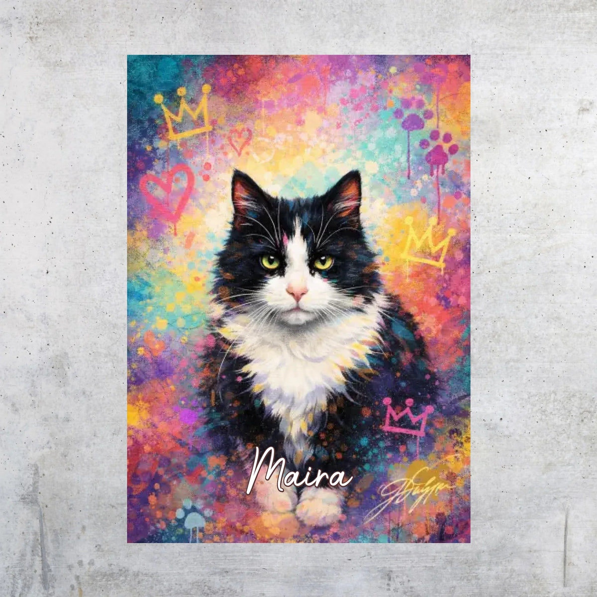 Personalisiertes Katzen Poster - Graffiti, Streetart, Pop-Art | Personalize Palace