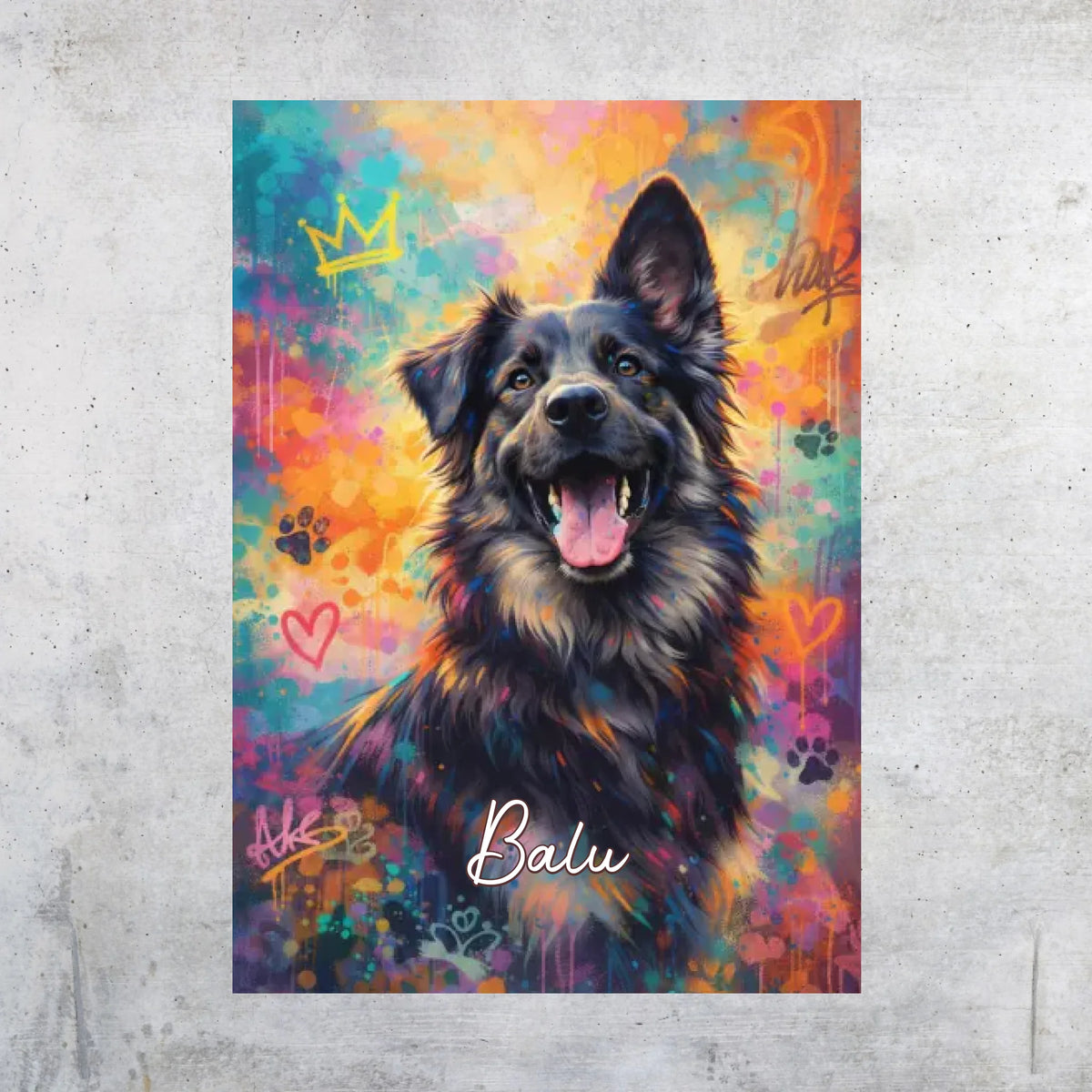 Personalisierte Hunde Poster - Graffiti, Streetart, Pop-Art | Personalize Palace