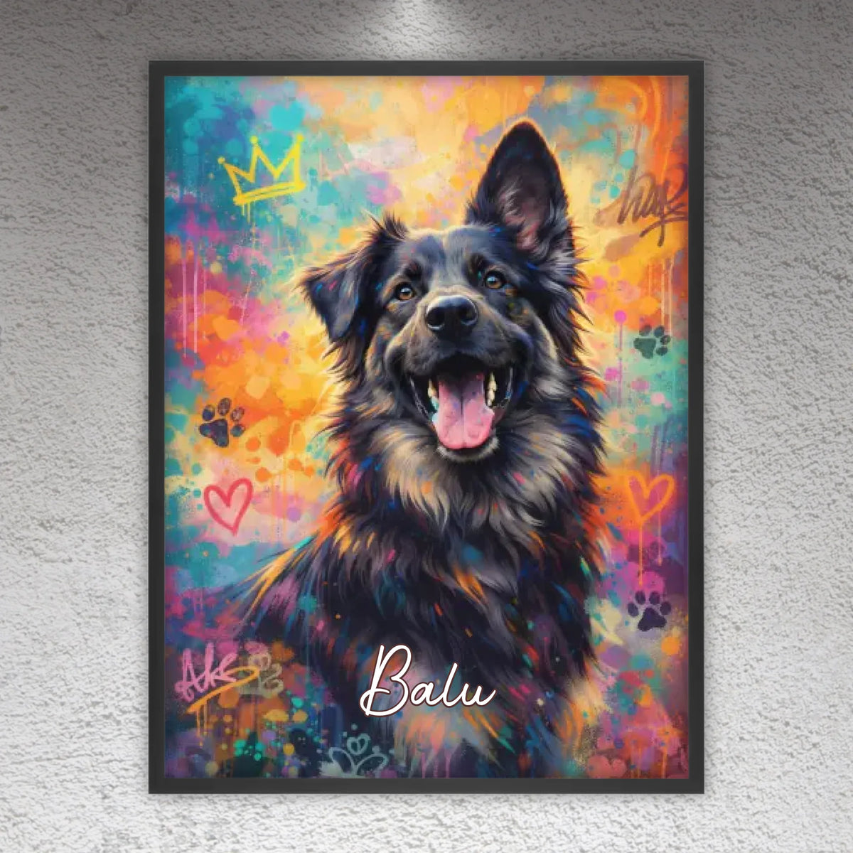 Personalisierte Hunde Poster - Graffiti, Streetart, Pop-Art