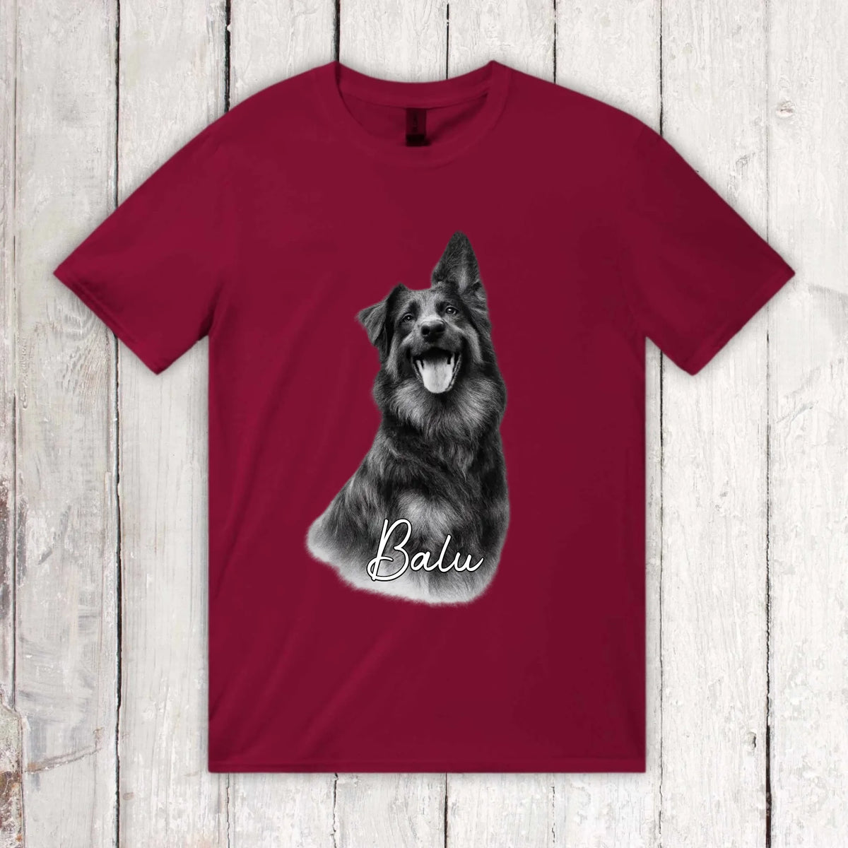 Personalisierter Hoodie RETRO Hundefoto mit Name