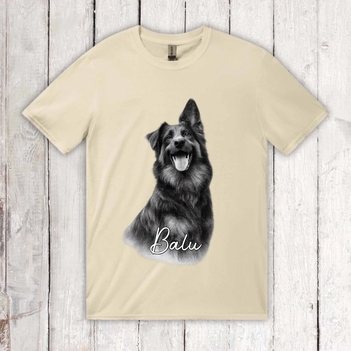Personalisierter Hoodie RETRO Hundefoto mit Name