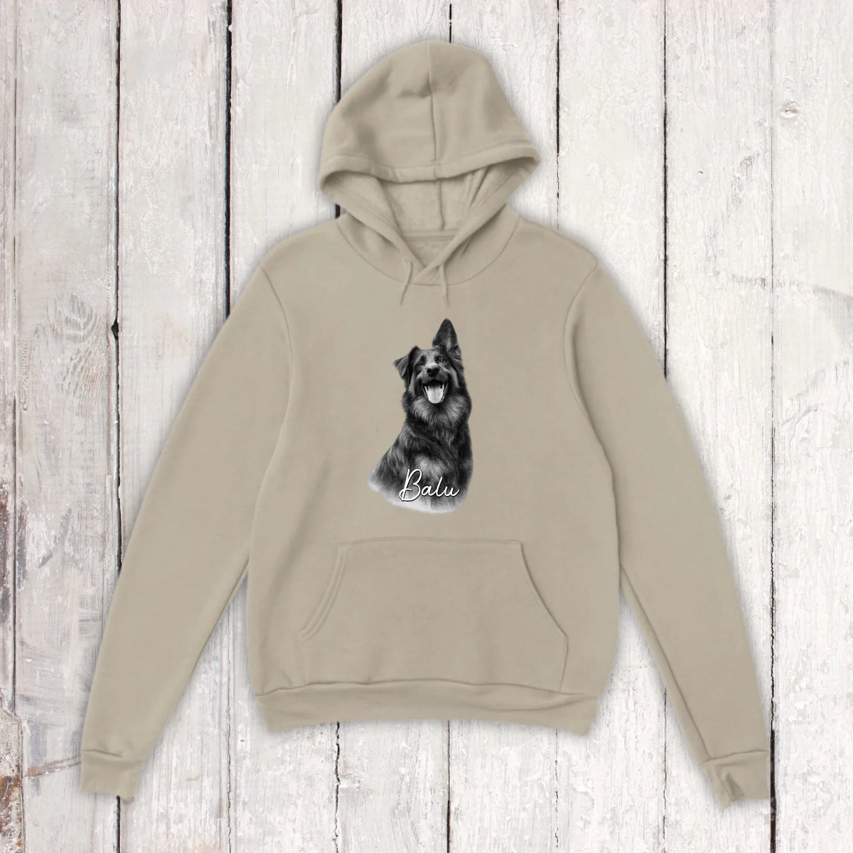Personalisierter Hoodie RETRO Hundefoto mit Name | Personalize Palace