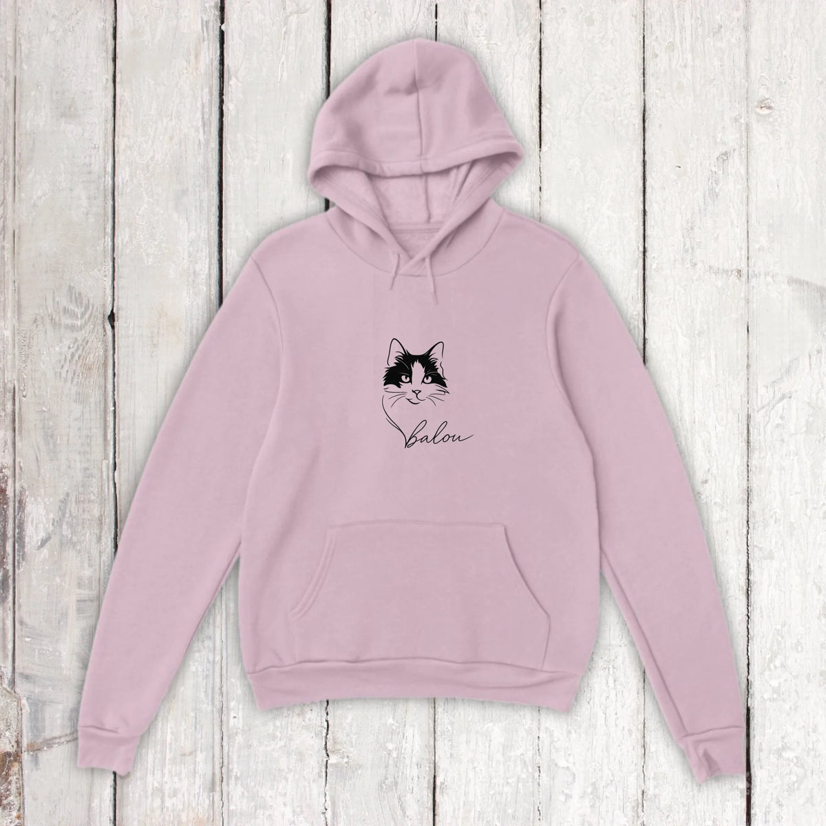 Personalisiertes T-Shirt Linie Porträt von deiner Katze mit Name | Personalize Palace