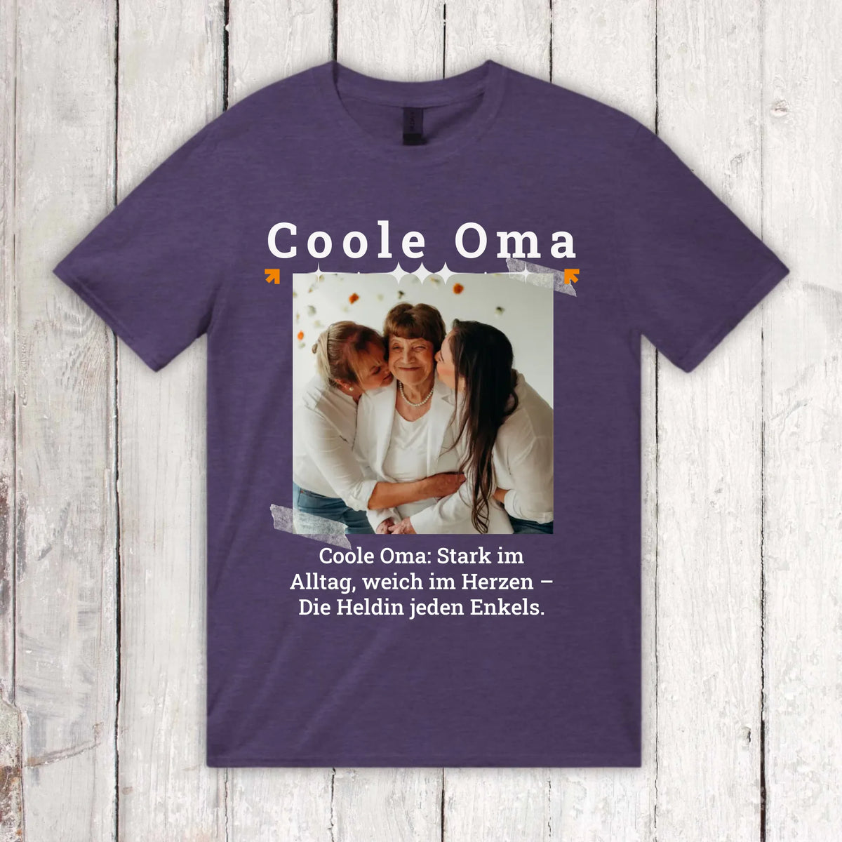 Personalisiertes T-Shirt Coole Oma mit Foto, Name und Text | Personalize Palace