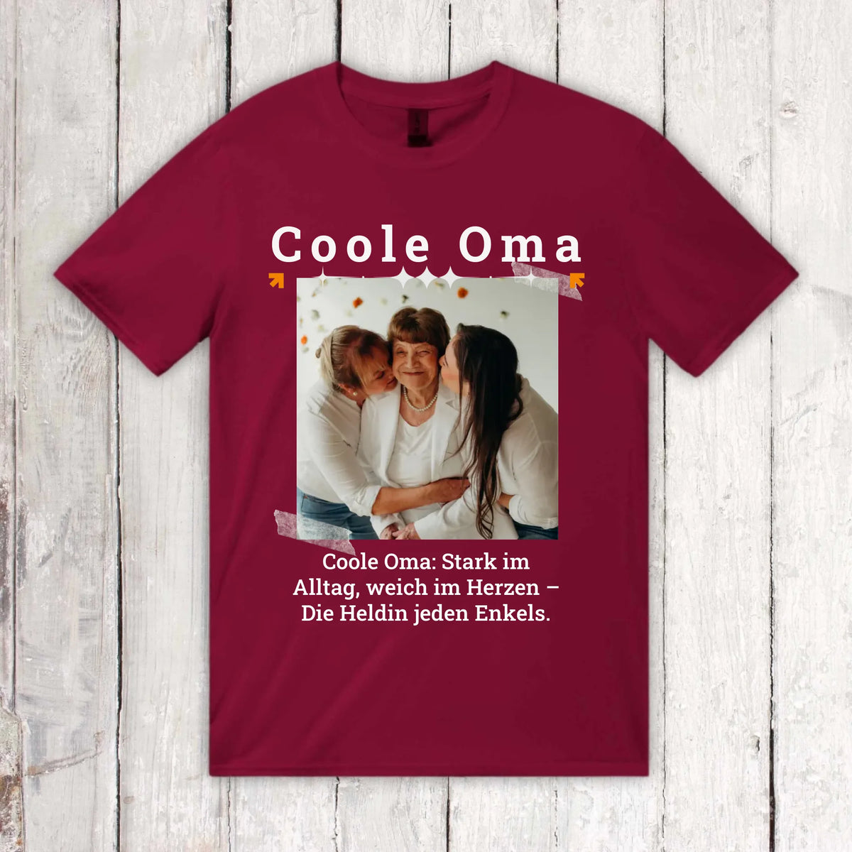 Personalisiertes T-Shirt Coole Oma mit Foto, Name und Text | Personalize Palace