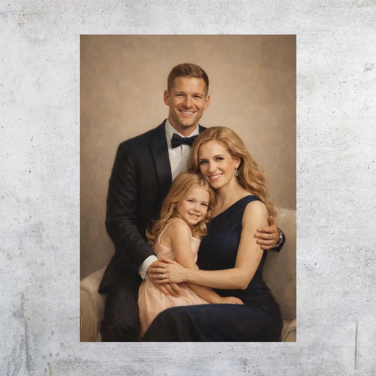 Personalisiertes Ölgemälde vom Foto – Elegantes Familienporträt | Personalize Palace