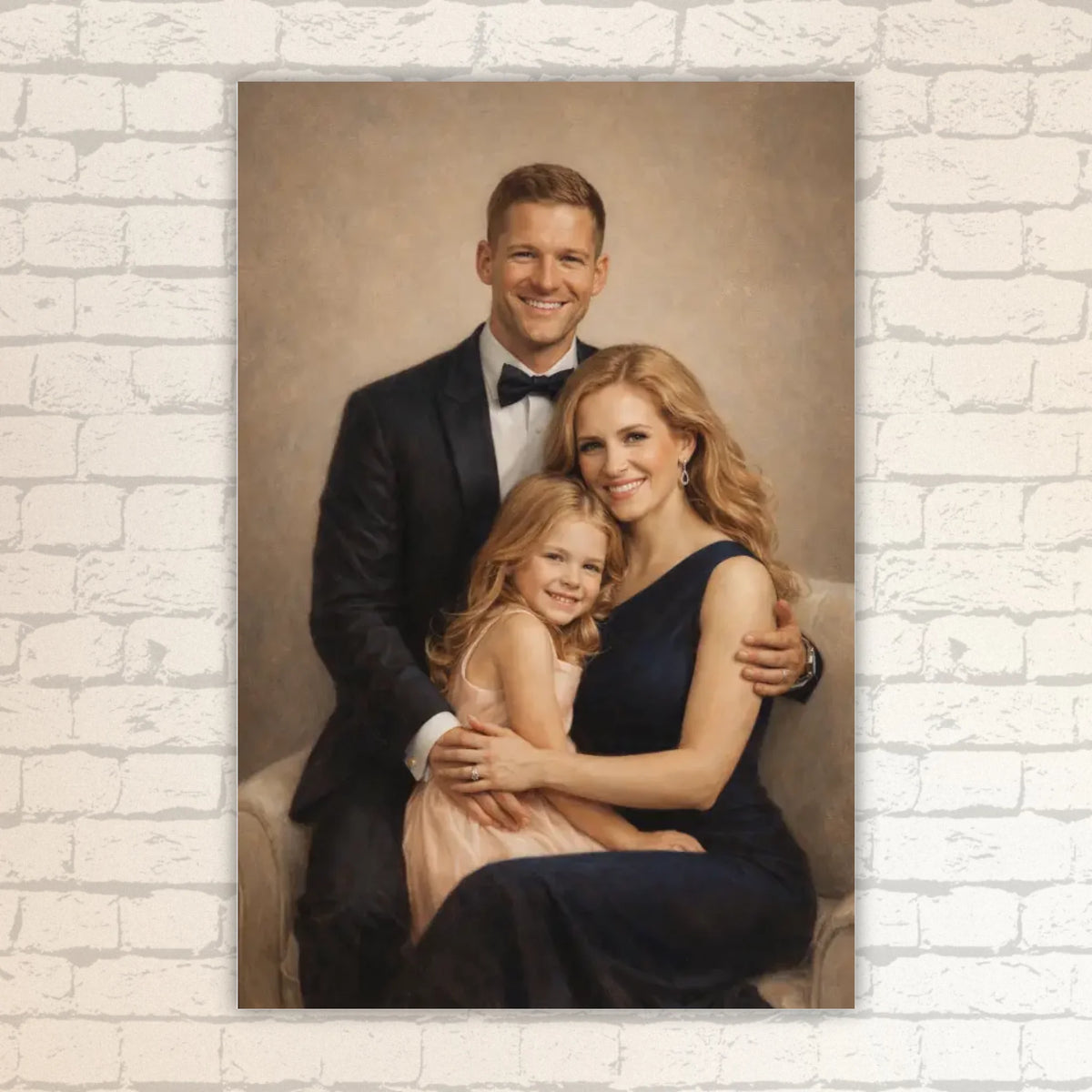 Personalisiertes Ölgemälde vom Foto – Elegantes Familienporträt | Personalize Palace