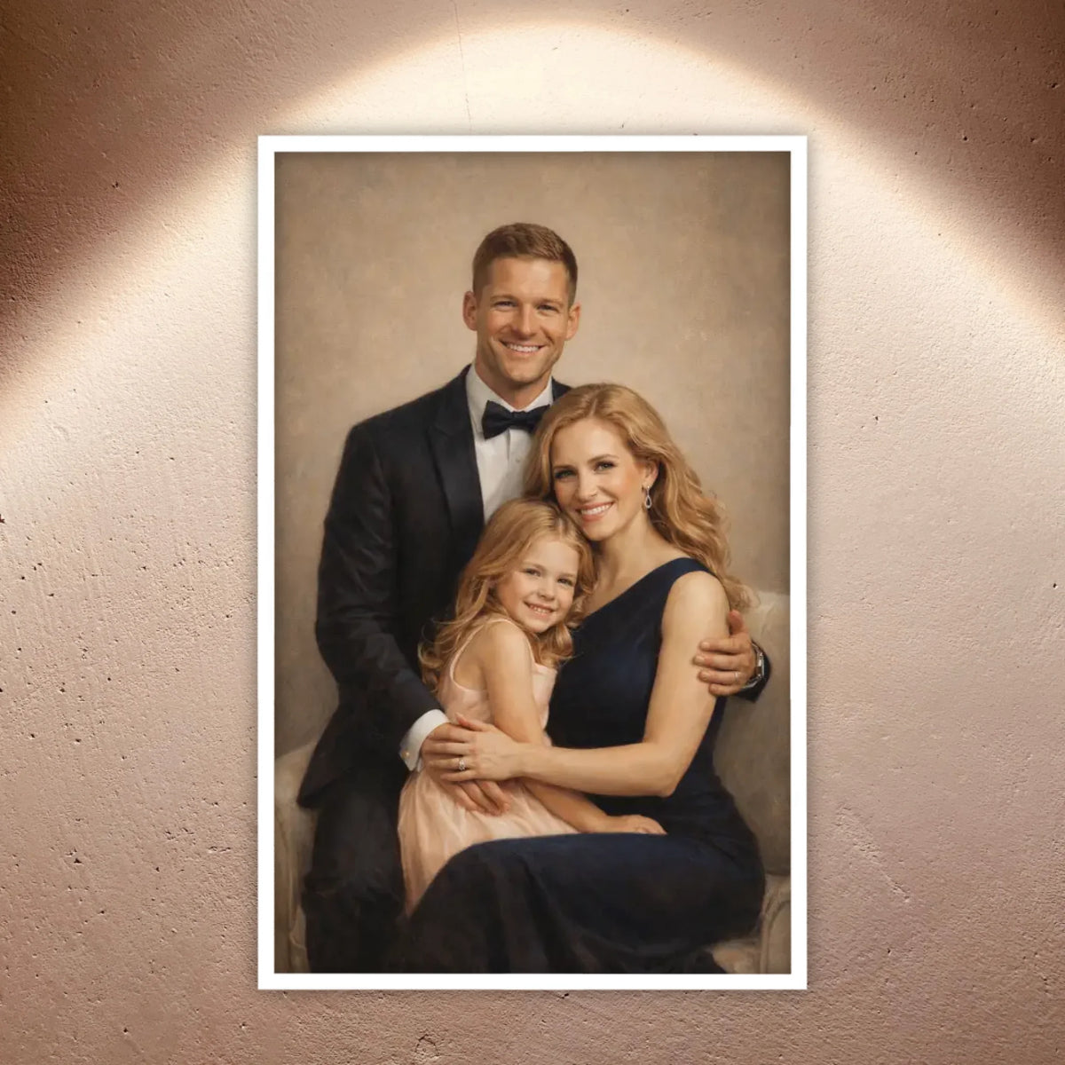 Personalisiertes Ölgemälde vom Foto – Elegantes Familienporträt | Personalize Palace
