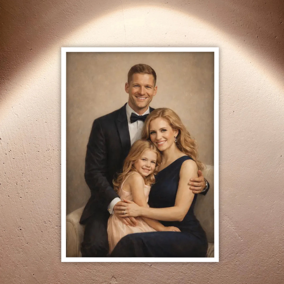 Personalisiertes Ölgemälde vom Foto – Elegantes Familienporträt | Personalize Palace