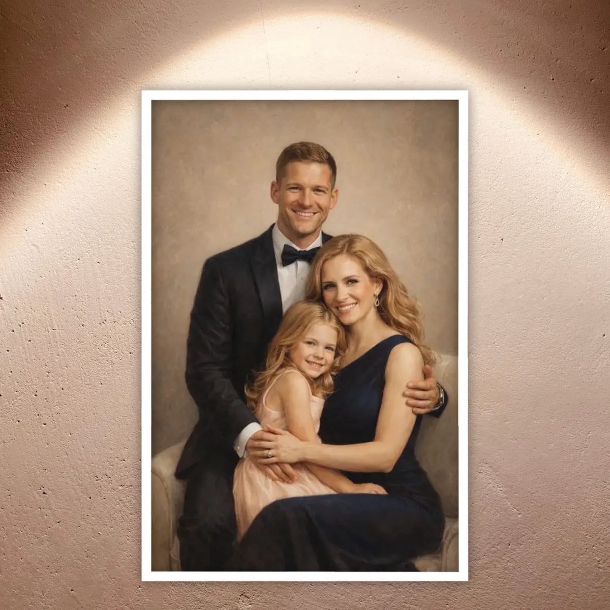 Personalisiertes Ölgemälde vom Foto – Elegantes Familienporträt | Personalize Palace
