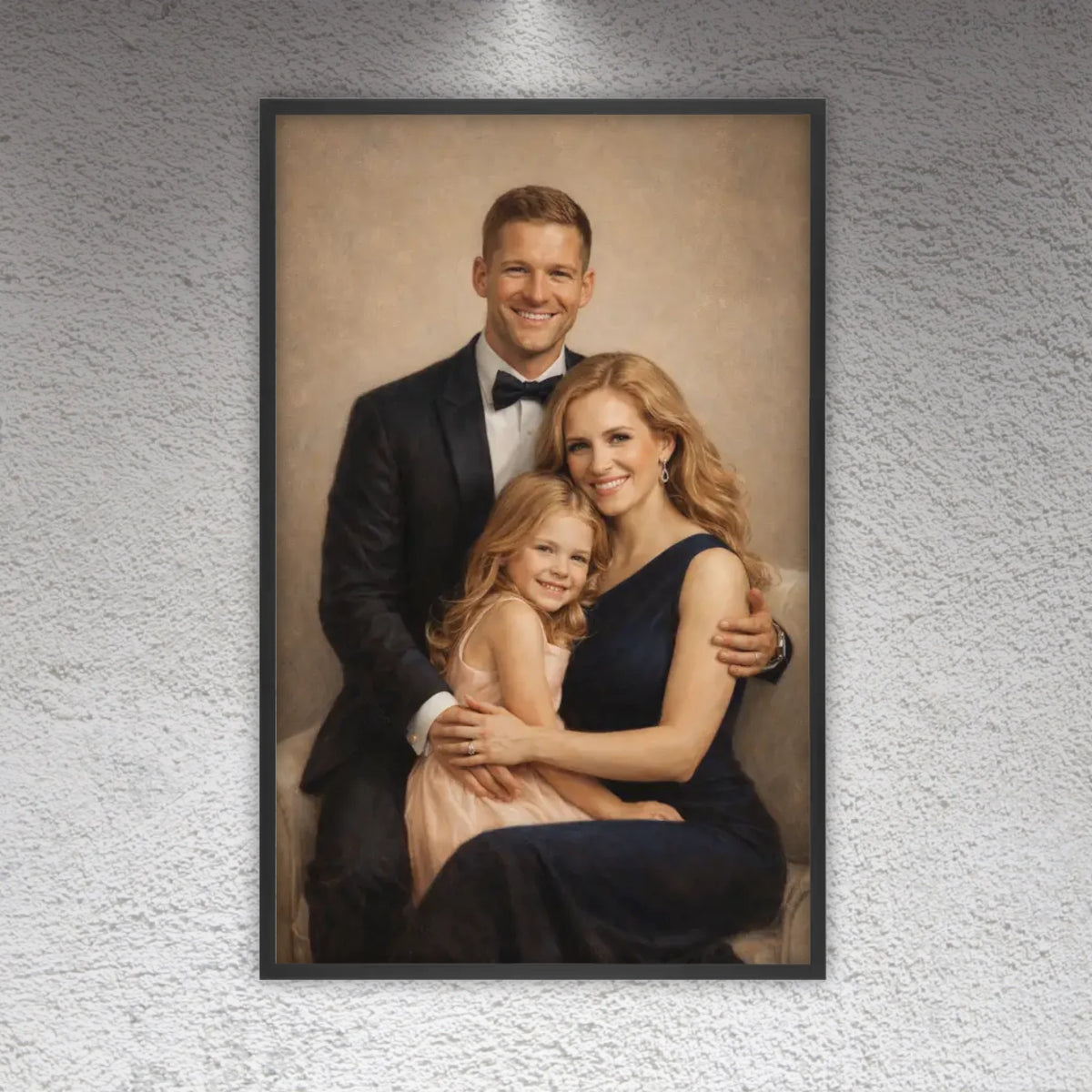 Personalisiertes Ölgemälde vom Foto – Elegantes Familienporträt | Personalize Palace