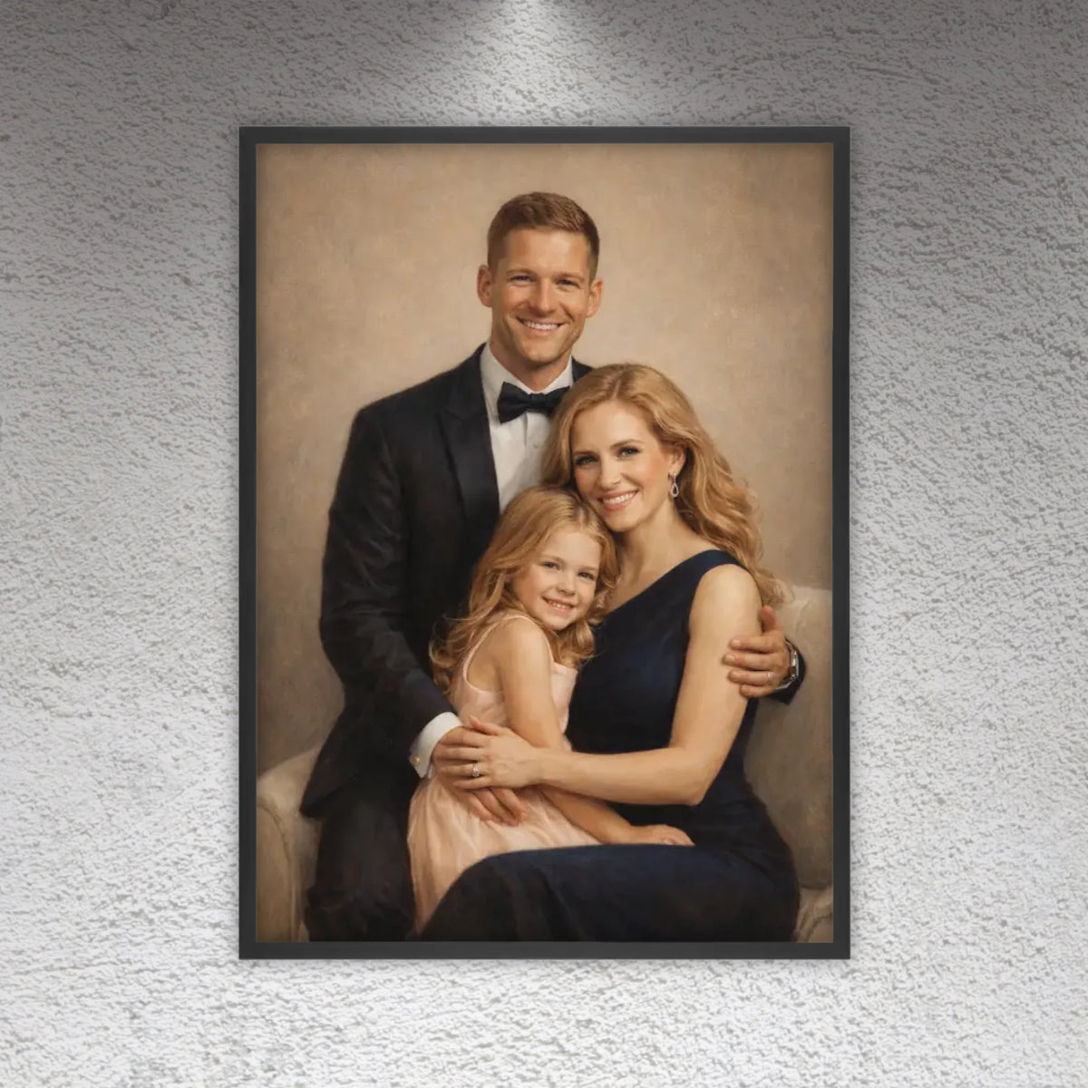 Personalisiertes Ölgemälde vom Foto – Elegantes Familienporträt | Personalize Palace