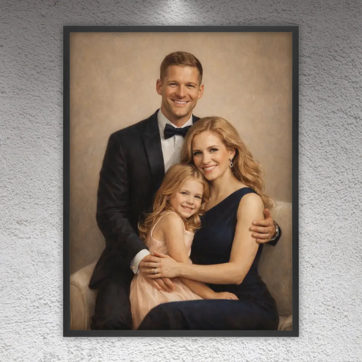 Personalisiertes Ölgemälde vom Foto – Elegantes Familienporträt | Personalize Palace