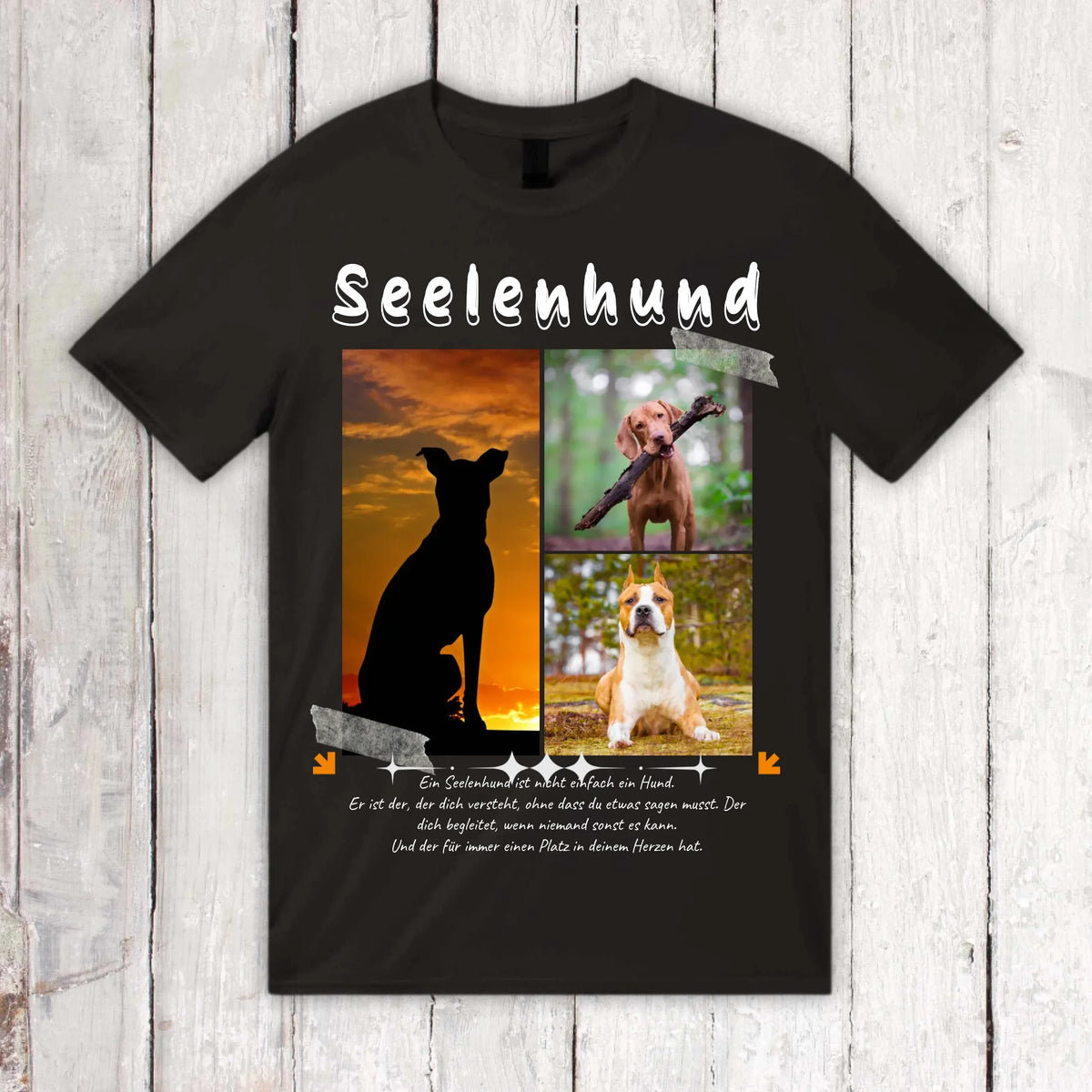 Seelenhund mit Foto und Text - individuelles T-Shirt