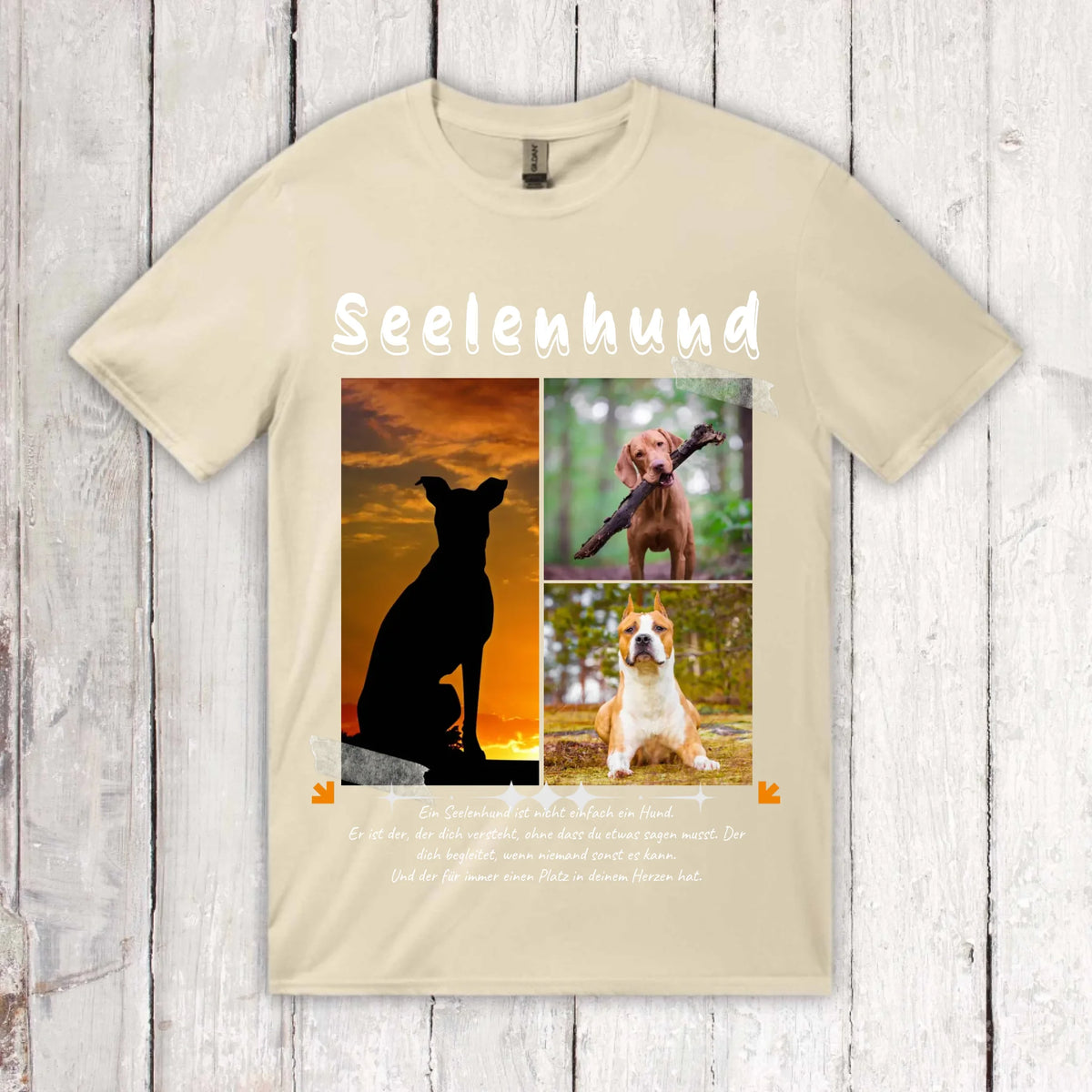 Seelenhund mit Foto und Text - individuelles T-Shirt | Personalize Palace