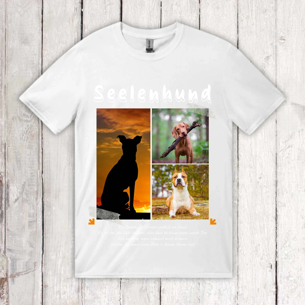 Seelenhund mit Foto und Text - individuelles T-Shirt | Personalize Palace