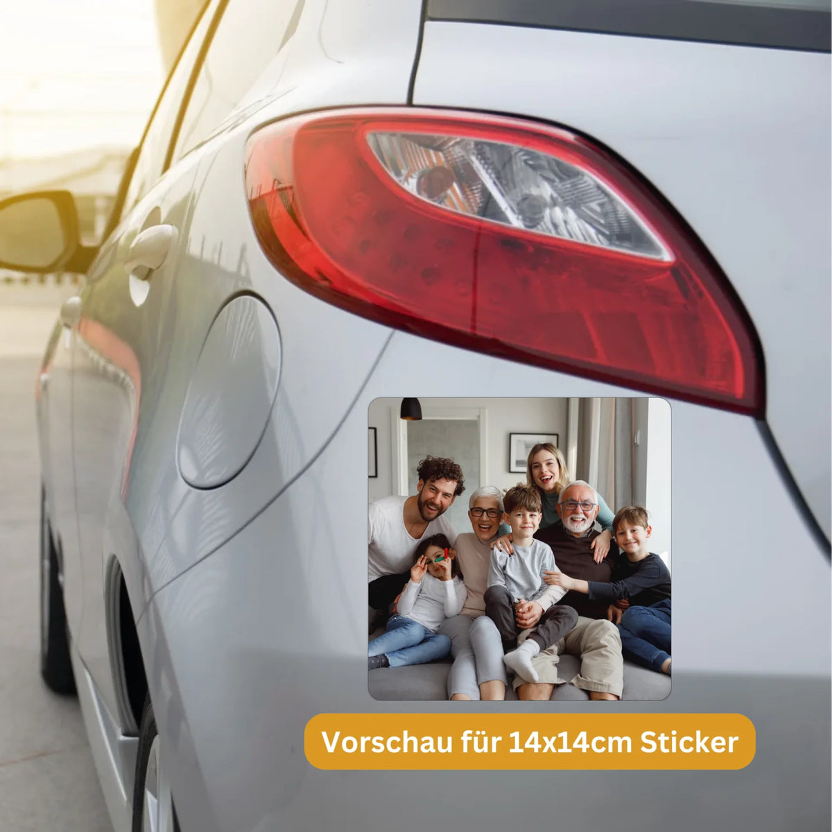 Aufkleber mit Foto und Text - individueller Sticker oder Autoaufkleber | Personalize Palace