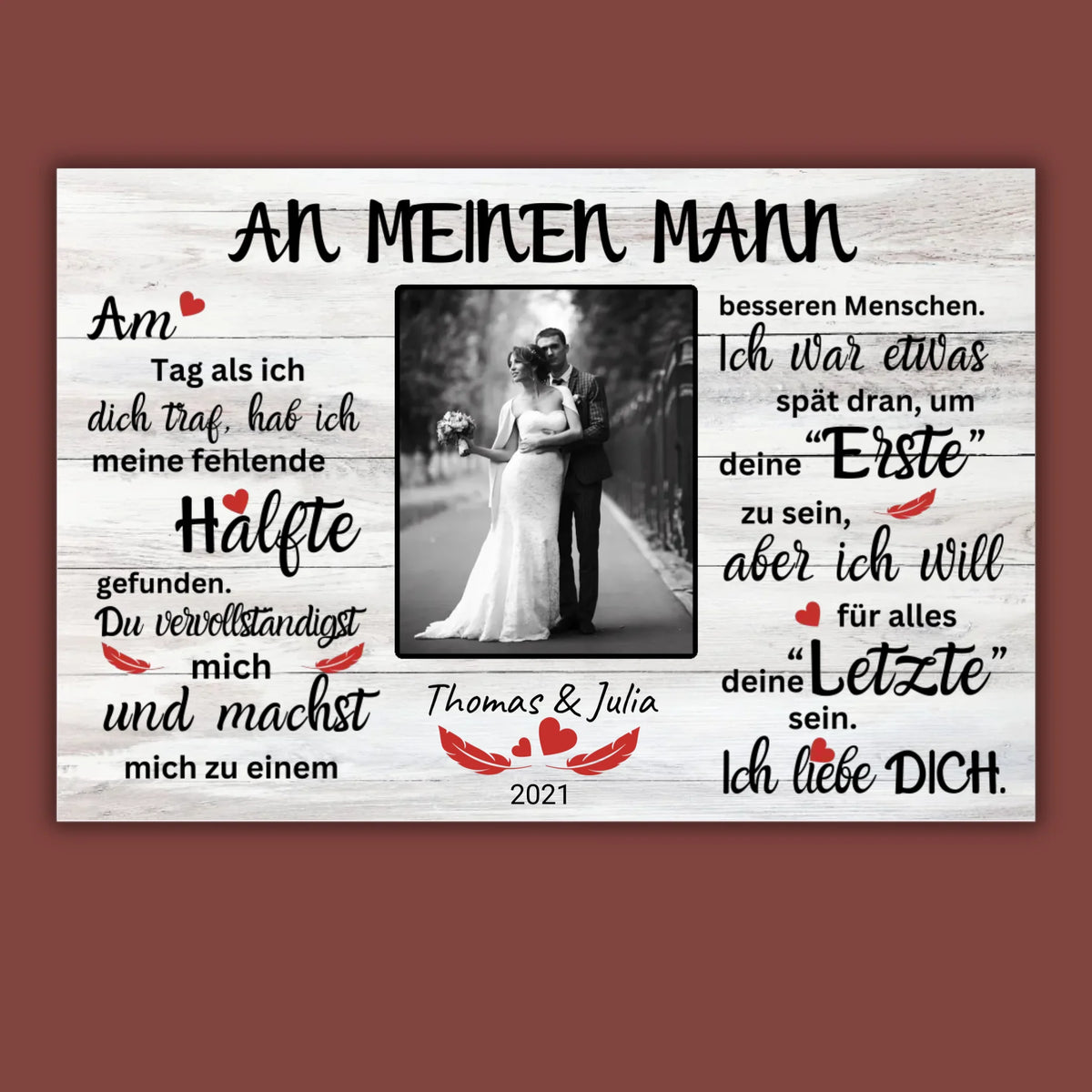 Mein Happy End (an sie oder ihn) - Paar-Leinwand