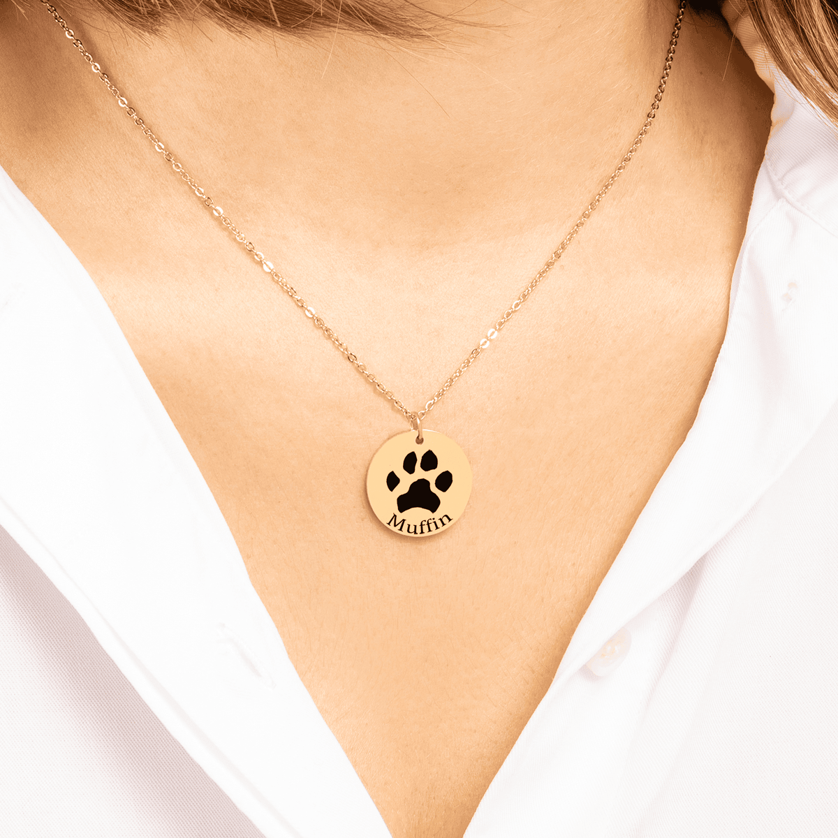 Personalisierter Schmuck: Personalisierte Halskette mit Pfotenabdruck und Name – Einzigartiges Geschenk für Haustierbesitzer | Personalize Palace