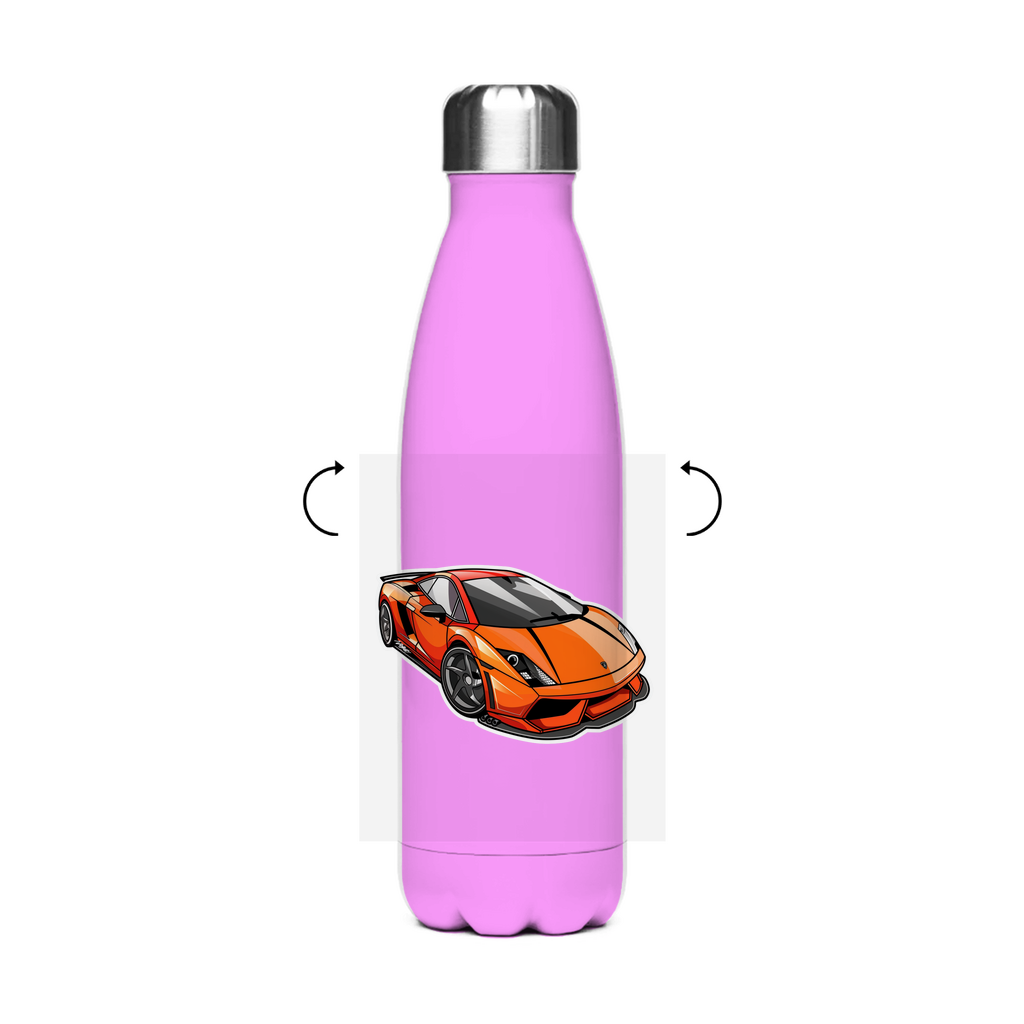 Personalisierte Tasse: Schultrinkflasche "Sportwagen" aus Edelstahl - individuelle Thermoflasche | Personalize Palace