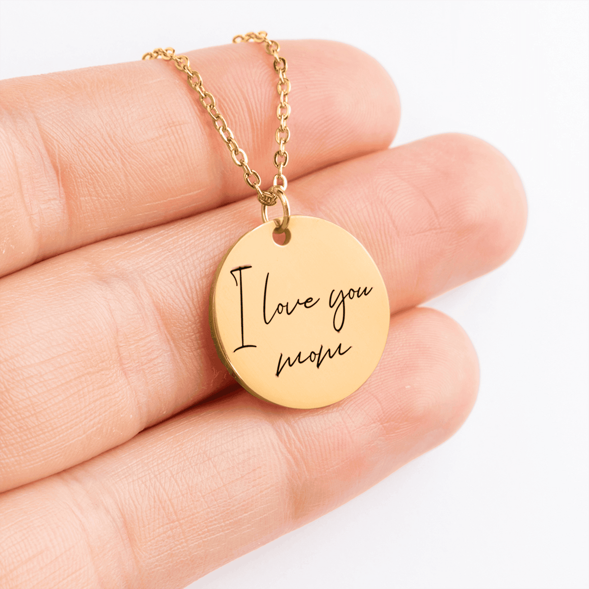 Personalisierter Schmuck: handschriftlich geschriebene Botschaft graviert auf deiner besonderen Halskette für verliebte Paare | Personalize Palace