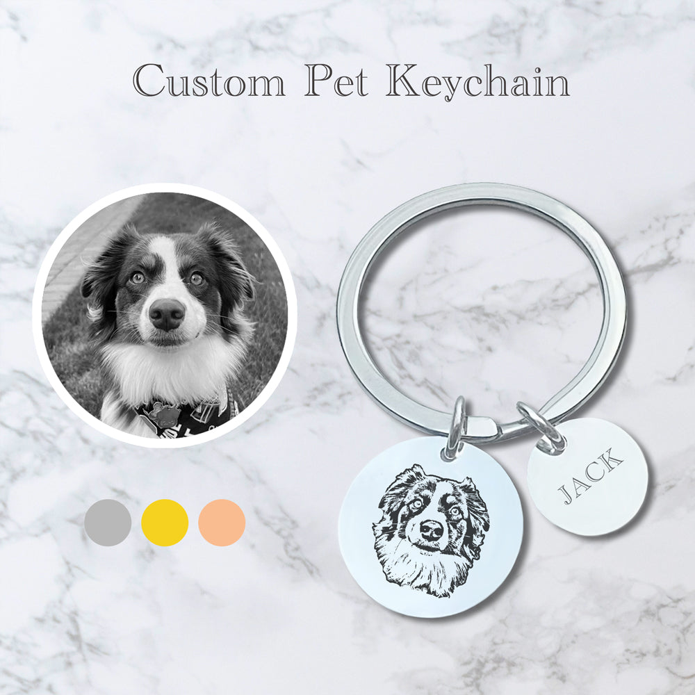 Personalisierter Schmuck: Personalisierter Haustier-Charm-Schlüsselanhänger | Personalize Palace