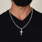 Personalisierter Schmuck: Graviertes Stahl-Kreuz - individuelle Halskette | Personalize Palace