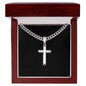 Personalisierter Schmuck: Graviertes Stahl-Kreuz - individuelle Halskette | Personalize Palace