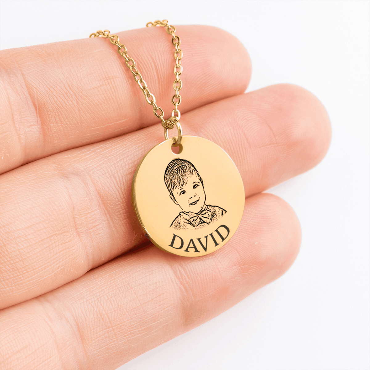 Personalisierter Schmuck: Baby Portrait Halskette mit deinem Foto und Text als Geschenk | Personalize Palace