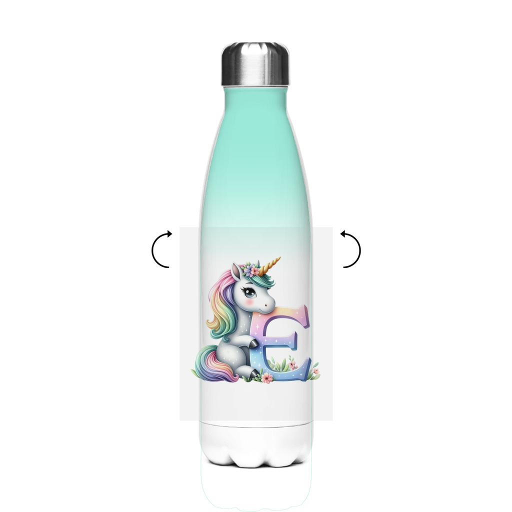 Personalisierte Tasse: Schultrinkflasche "Einhorn" aus Edelstahl - individuelle Thermoflasche | Personalize Palace