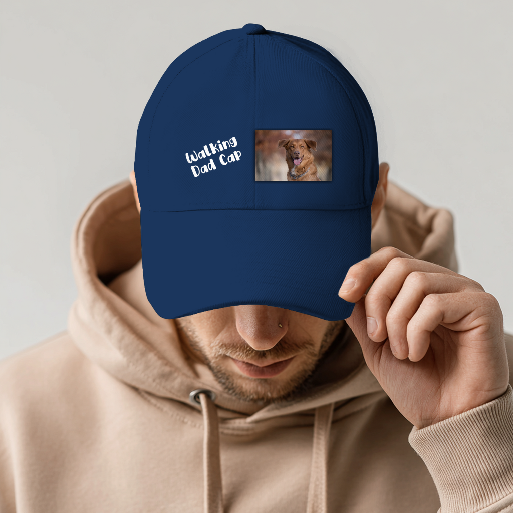 Personalisiertes Cappy: Walking Dad Cap mit Foto und Text - individuelles Cappy | Personalize Palace