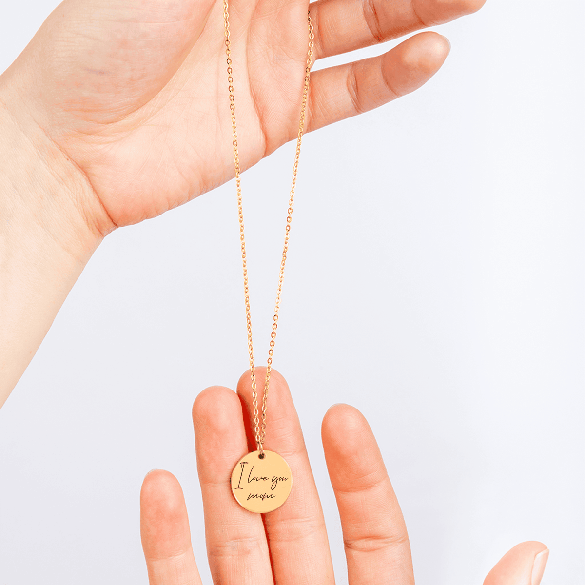 Personalisierter Schmuck: handschriftlich geschriebene Botschaft graviert auf deiner besonderen Halskette für verliebte Paare | Personalize Palace