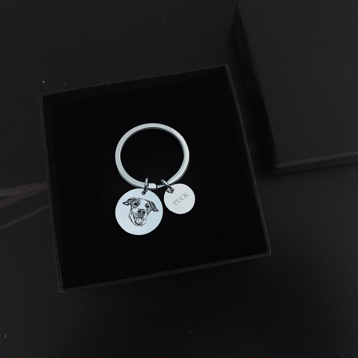 Personalisierter Schmuck: Personalisierter Haustier-Charm-Schlüsselanhänger | Personalize Palace